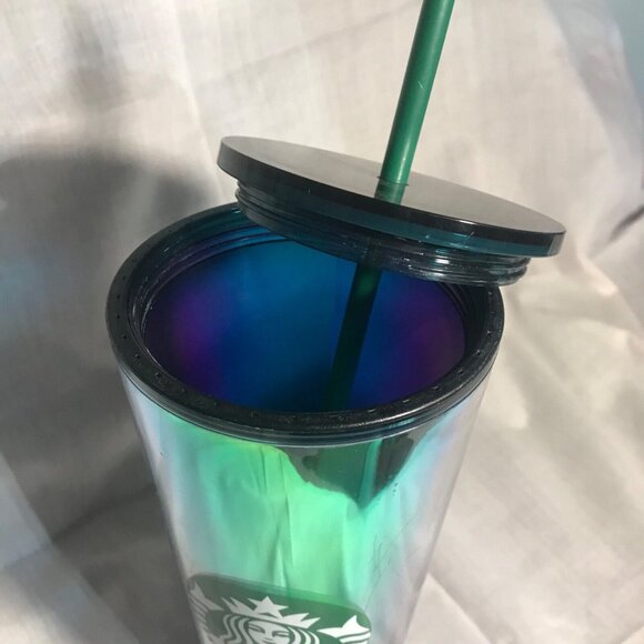 Starbucks Oil Slick Rainbow Iridescent Holographic Foil 24oz Tumbler - Picture 2 of 7